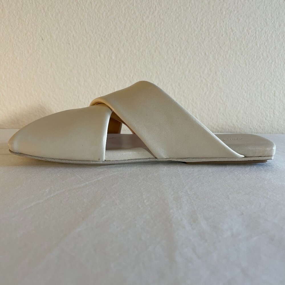 New Marsèll Flat Leather Slides Ivory Calfskin Leather Size IT 37 US 7 - Picture 3 of 10